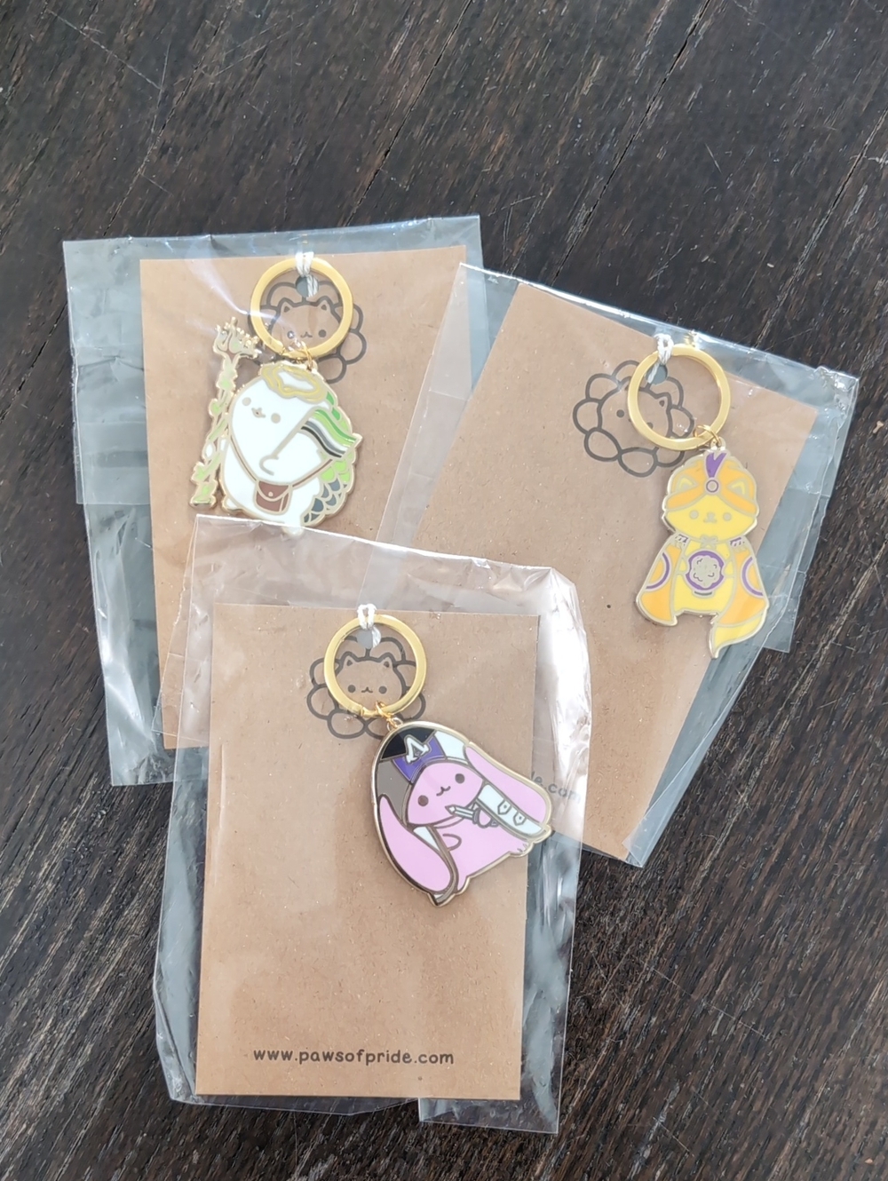 Paws Of Pride Enamel Cat and Bunny Keychains ( Set of 3)